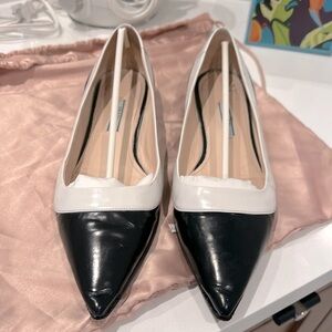 Prada flats size 38 black & white